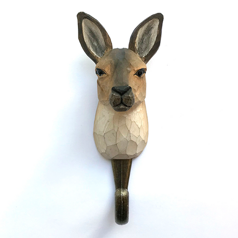 Wildlife Garden - Hand Carved Hook - Kangaroo