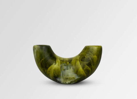 Dinosaur Designs Small Horn Vase - Malachite