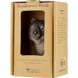 Wildlife Garden - Hand Carved Hook - Wombat